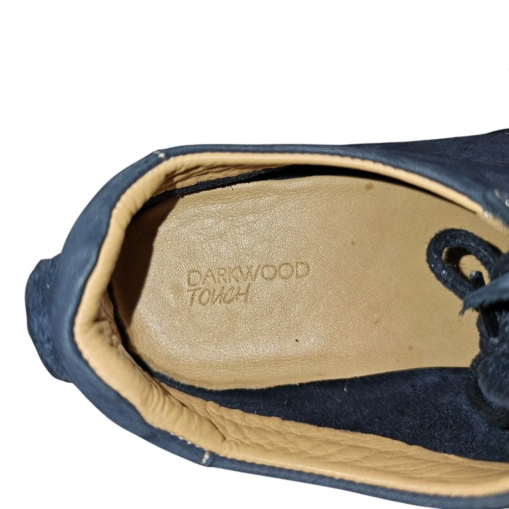 Women Blue Suede Leather Perforated‎ Casual Shoes Size 7 Comfort